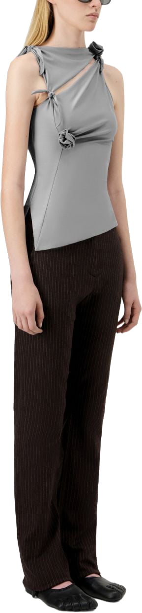 Coperni Asymmetrical Grey Tank Top Wit
