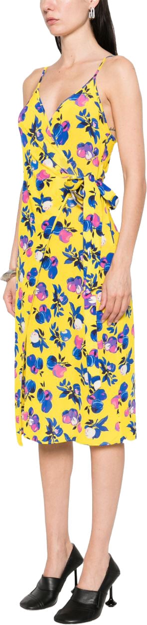 Coperni Floral Print Midi Dress Goud