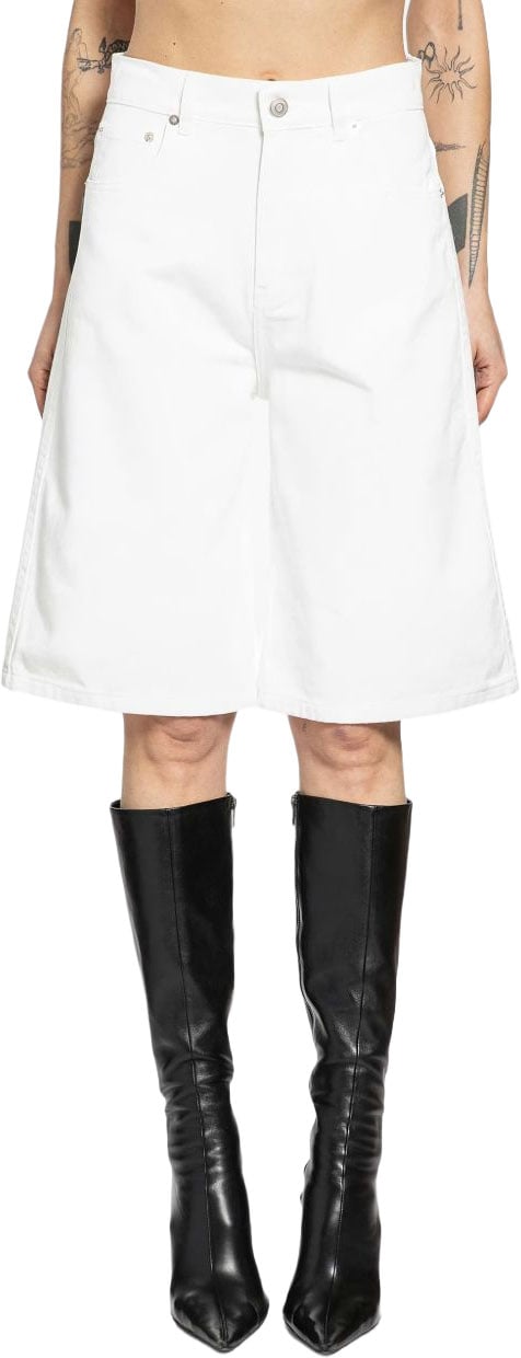 Coperni Knee-Length White Shorts With Relaxed Fit Wit