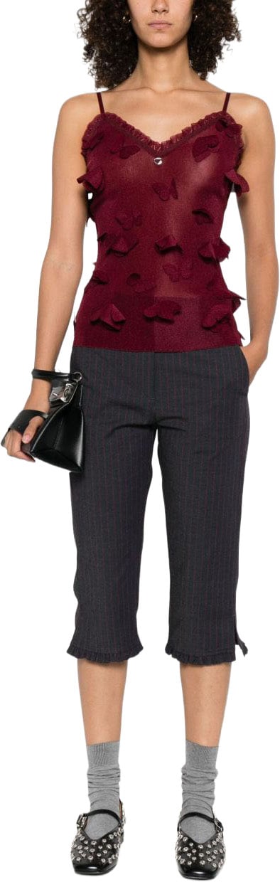 Coperni Burgundy Spaghetti Strap Top Rood