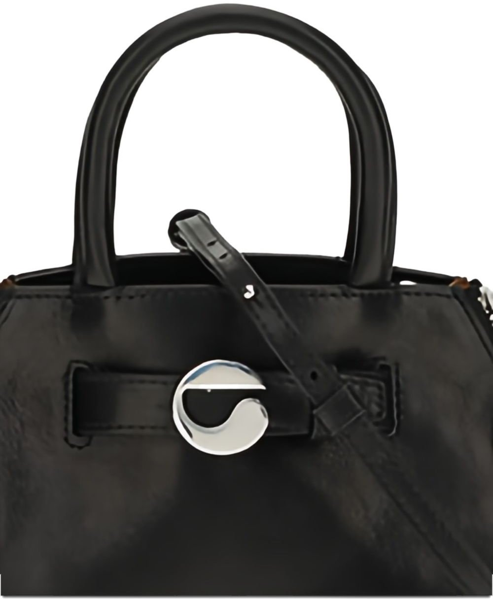 Coperni Trapezoidal Black Calfskin Leather Bag Zwart