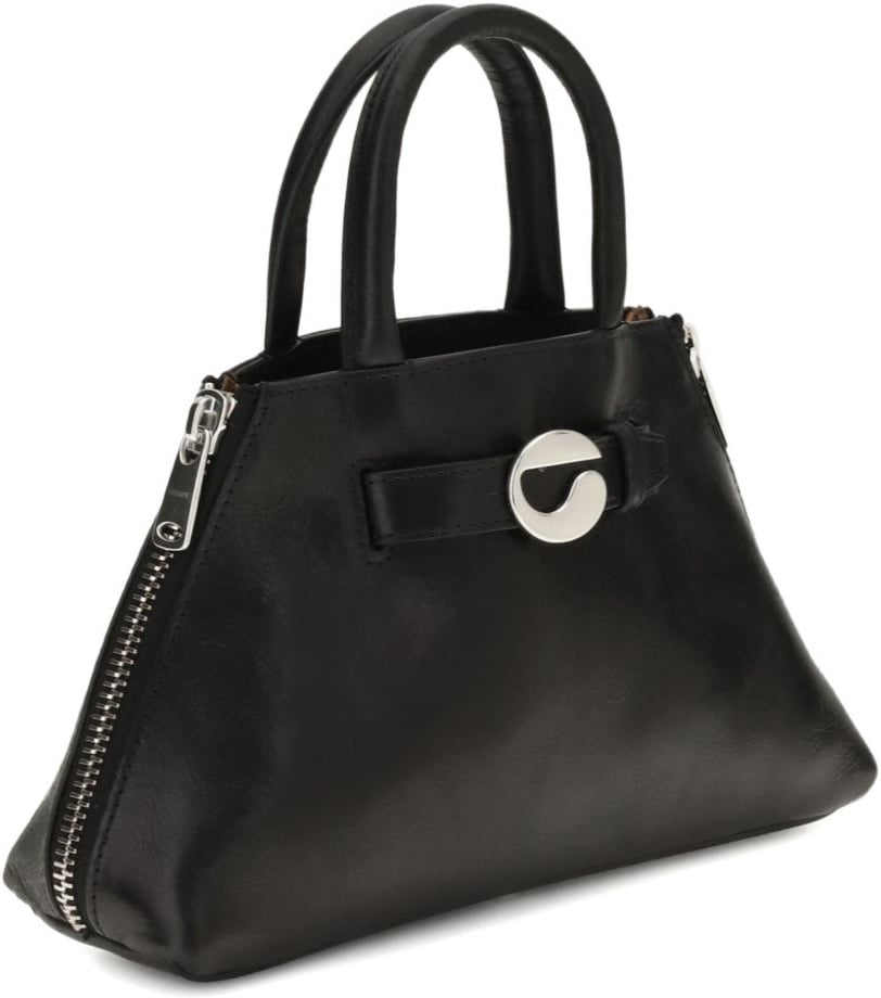 Coperni Trapezoidal Black Calfskin Leather Bag Zwart