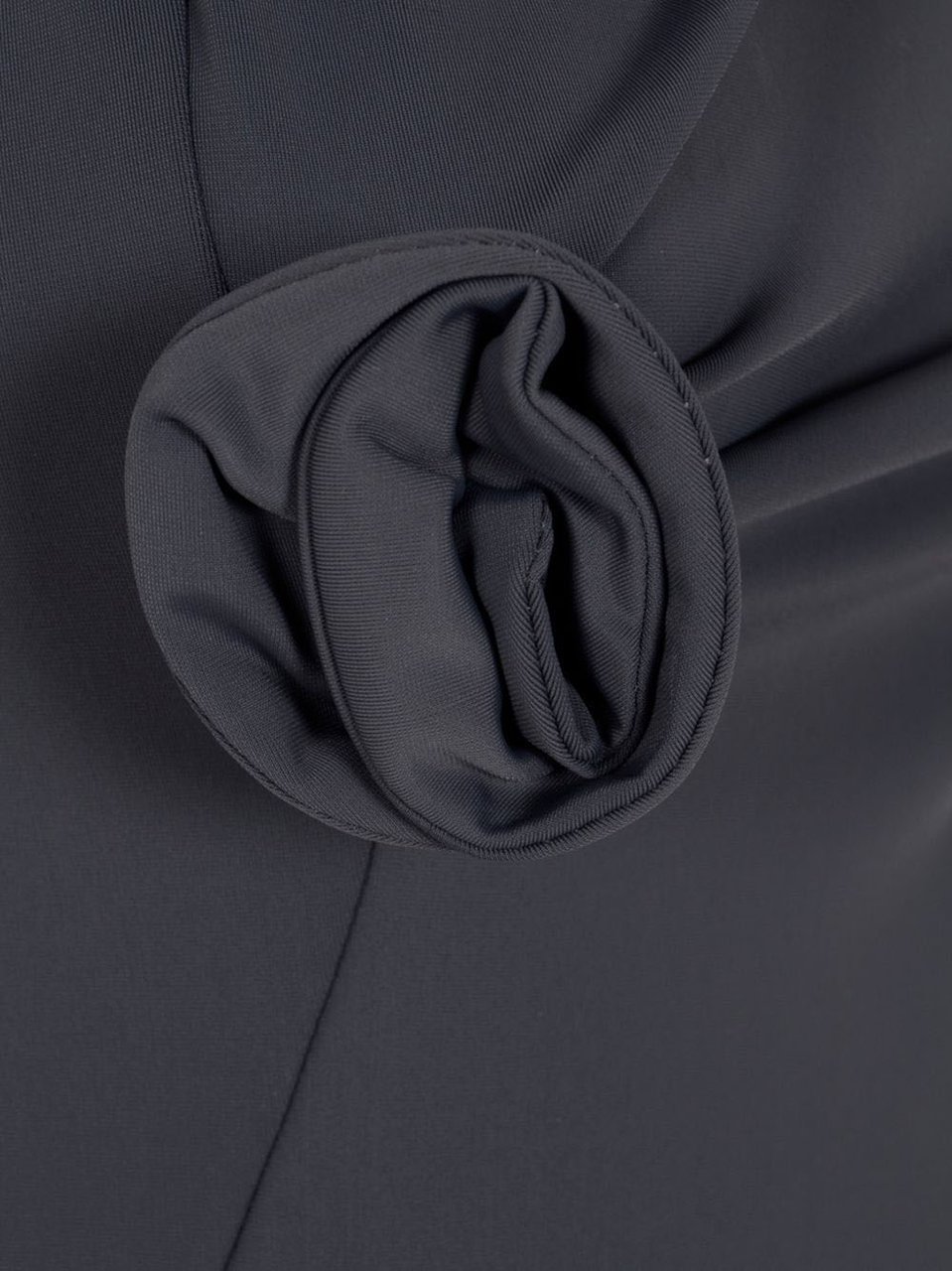 Coperni Asymmetrical Midi Dress With Rosette Detail Zwart