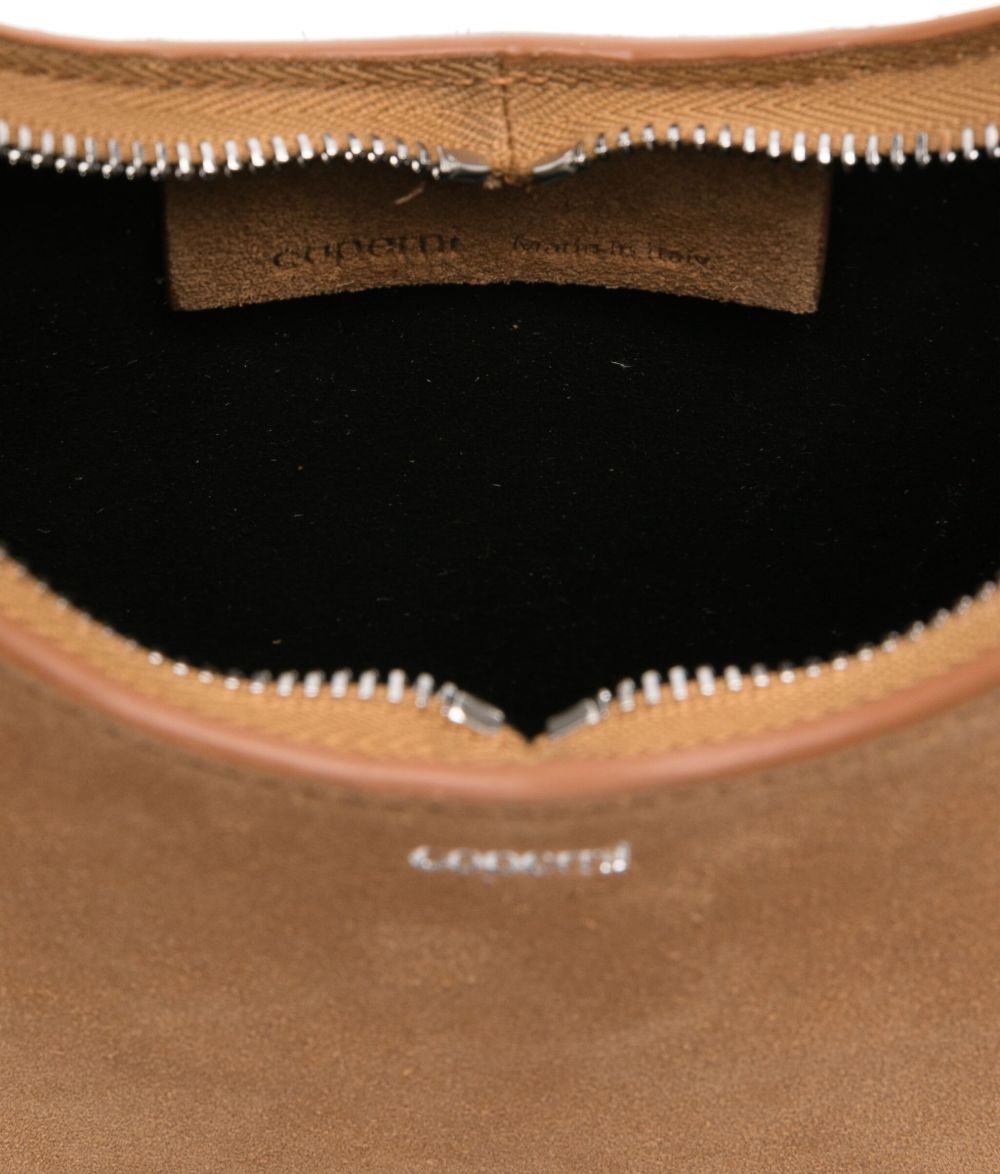 Coperni Crescent-Shaped Suede Handbag Bruin