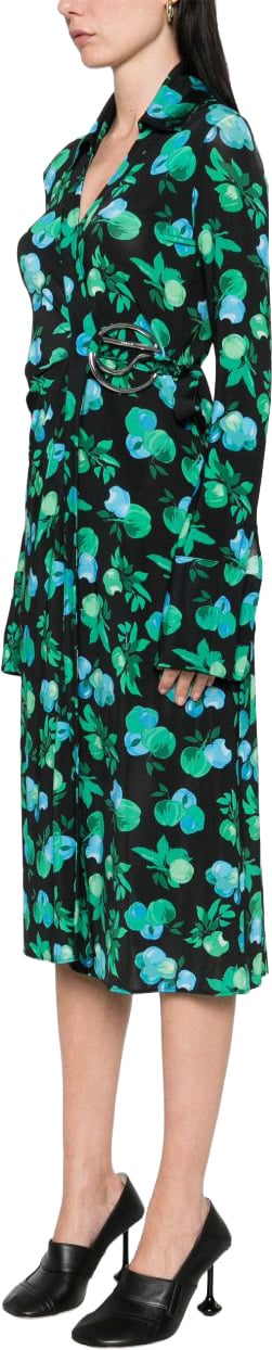 Coperni Floral Midi Dress Zwart