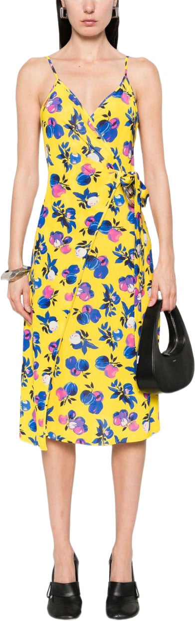 Coperni Floral Print Midi Dress Goud