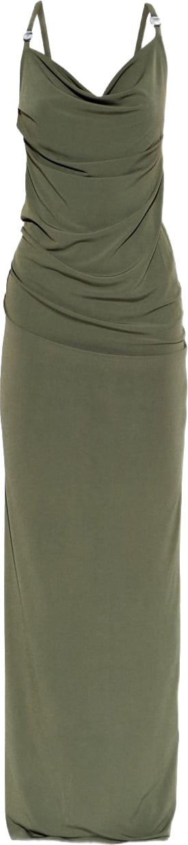 Coperni Draped Maxi Dress With Ring Detail Groen