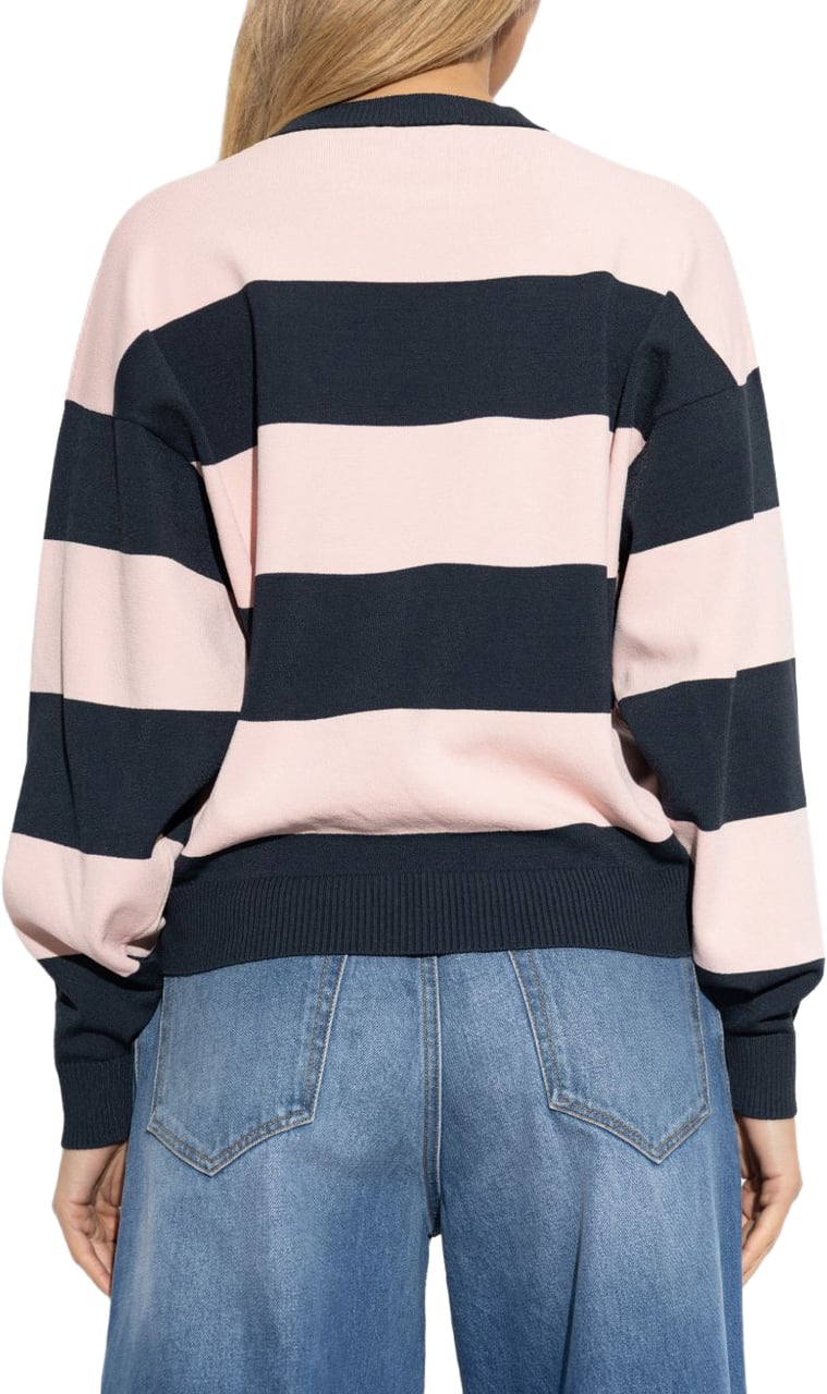 Coperni Wide Striped Long-Sleeved Top With Logo Detail Blauw