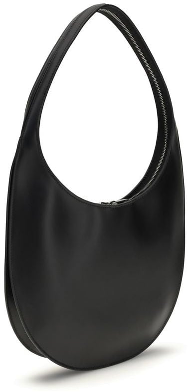 Coperni Black Calf Leather Bos Taurus Shoulder Bag Zwart