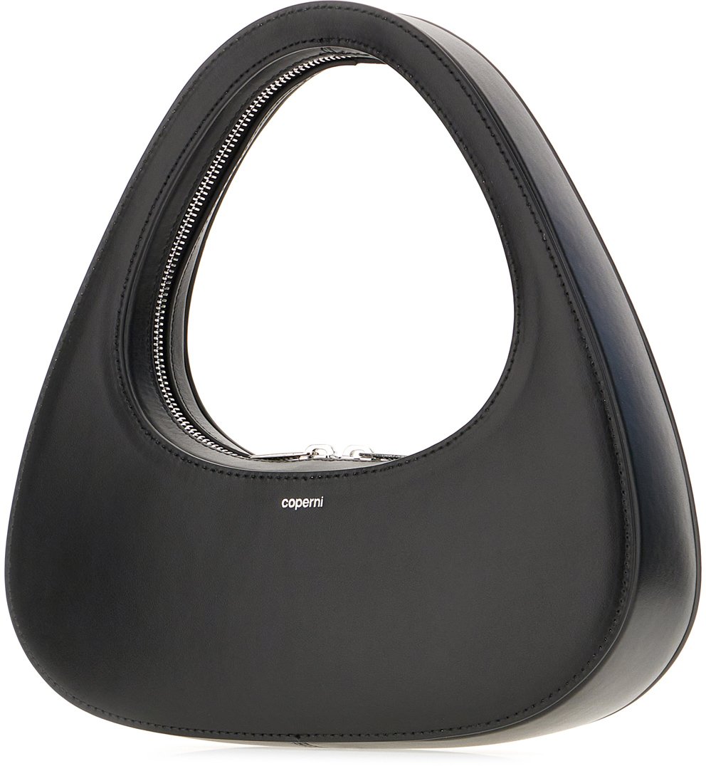 Coperni Coperni Black leather Baguette Swipe handbag Zwart
