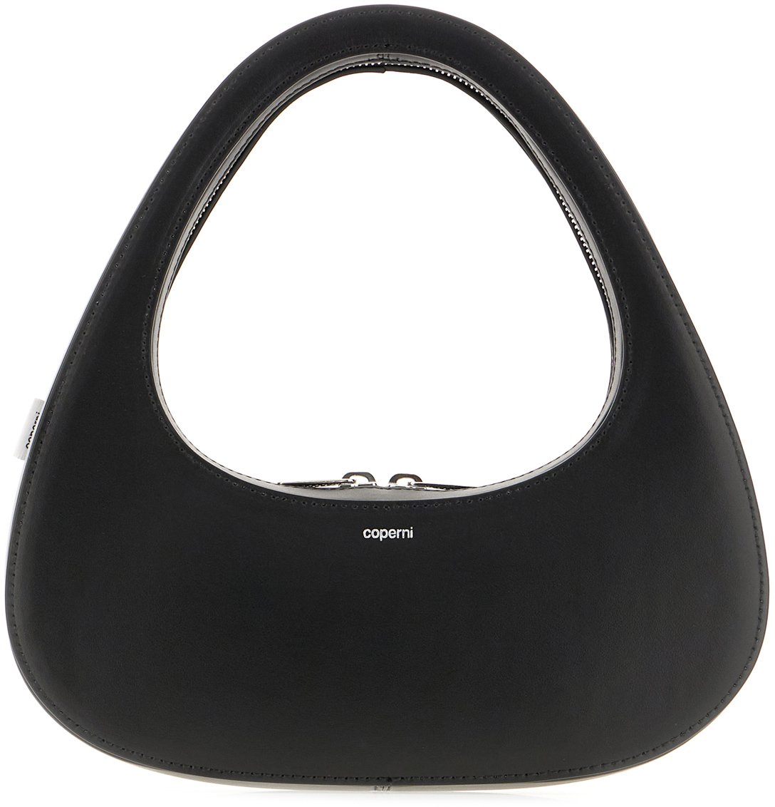 Coperni Coperni Black leather Baguette Swipe handbag Zwart