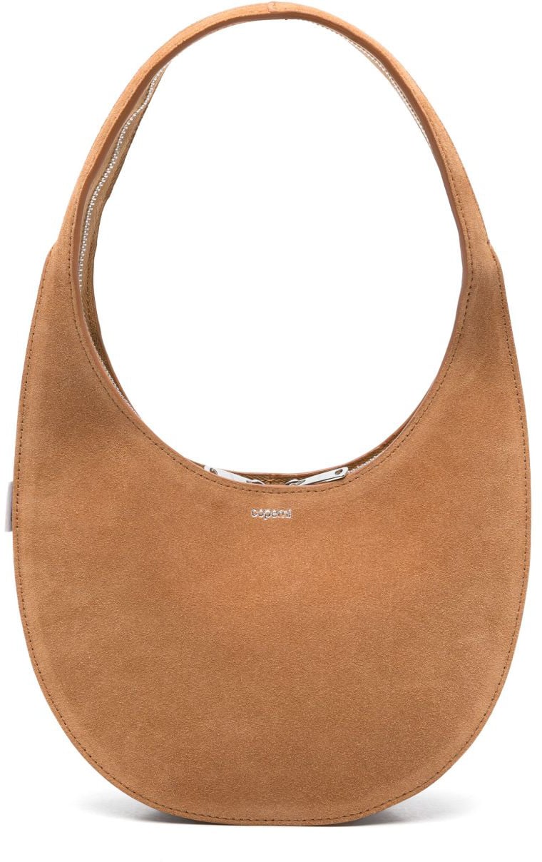 Coperni Crescent-Shaped Suede Handbag Bruin