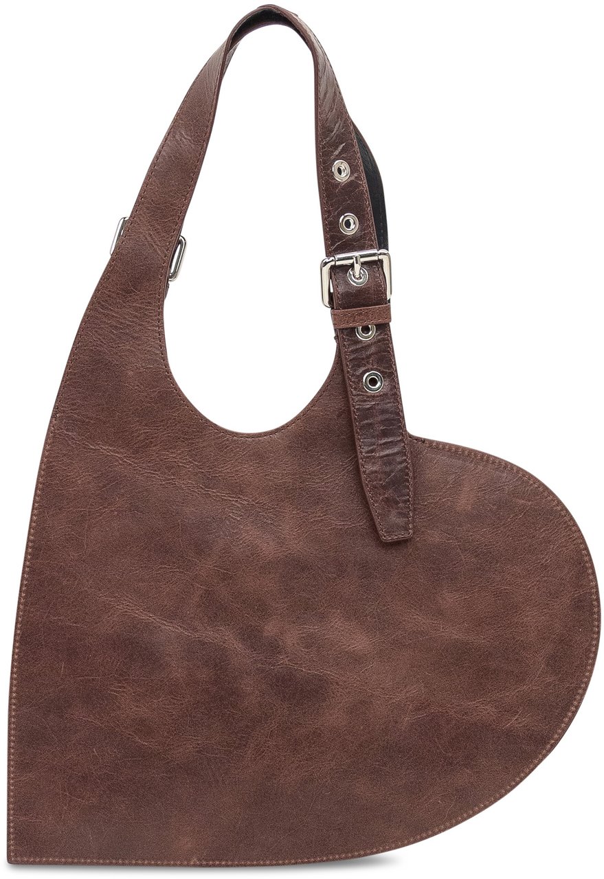 Coperni Coperni Borsa Belt Heart Tote in Pelle Marrone Bruin