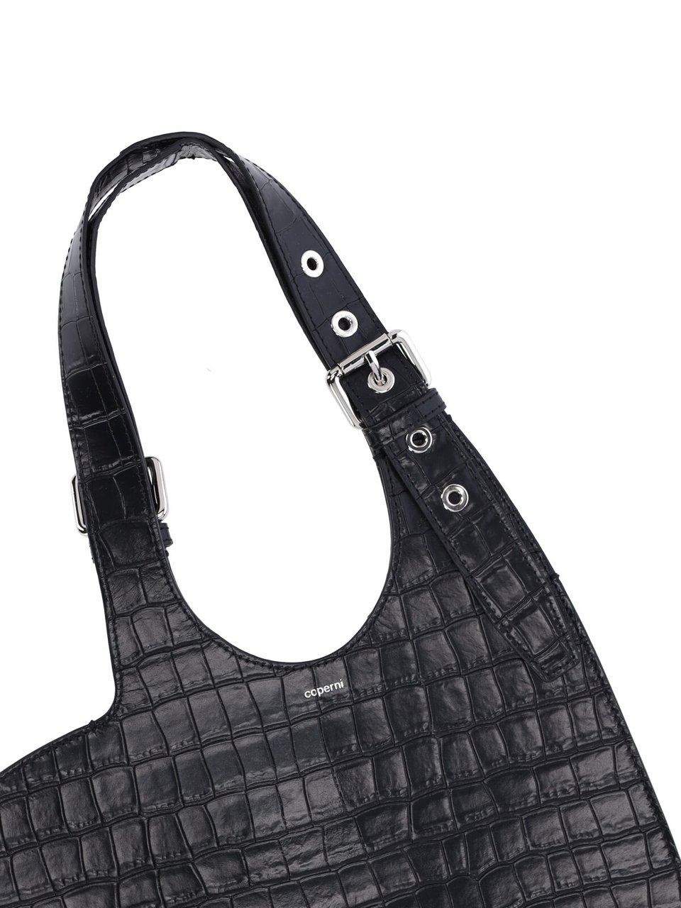 Coperni “Heart” Croc-Effect Bag – Black Zwart