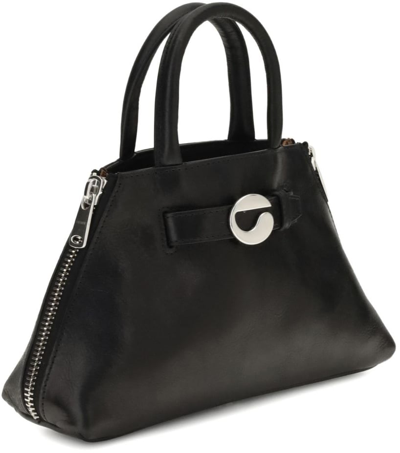 Coperni Trapezoidal Black Calfskin Leather Bag Zwart
