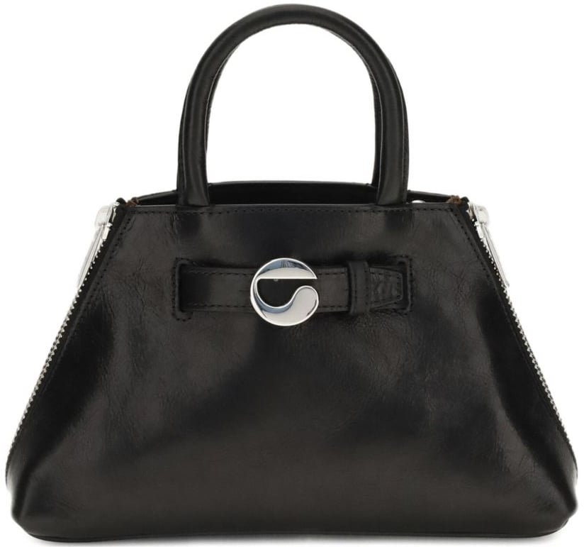 Coperni Trapezoidal Black Calfskin Leather Bag Zwart