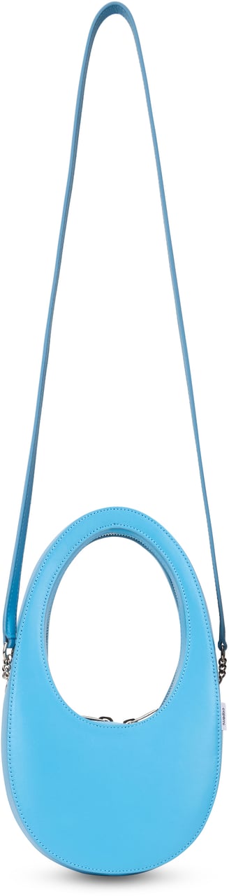 Coperni Swipe mini handbag in leather Lichtblauw