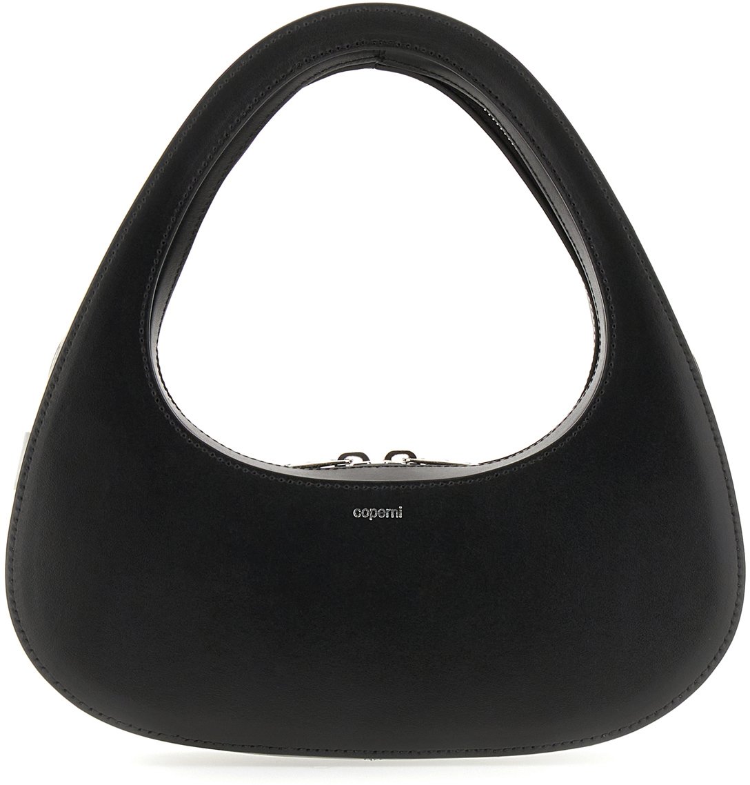 Coperni Coperni Black leather Baguette Swipe handbag Zwart