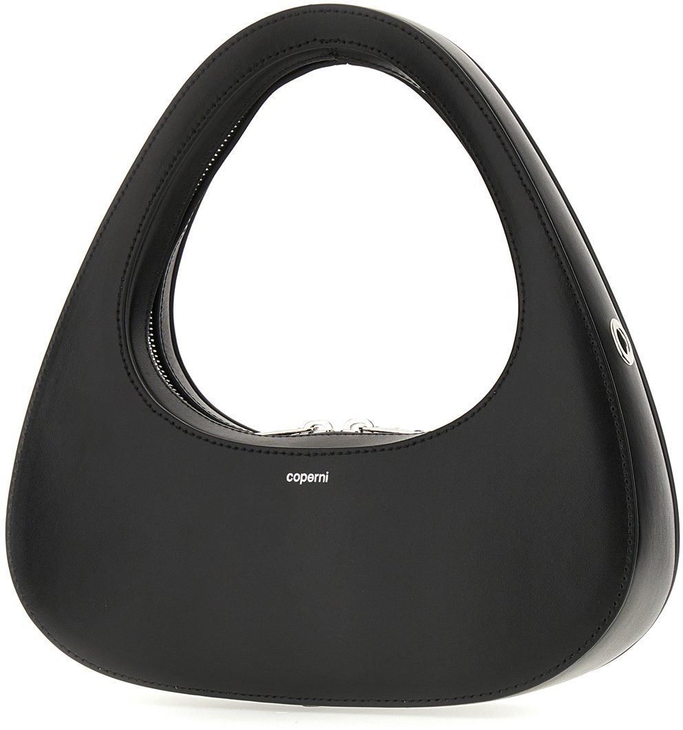Coperni Coperni Black leather Baguette Swipe handbag Zwart