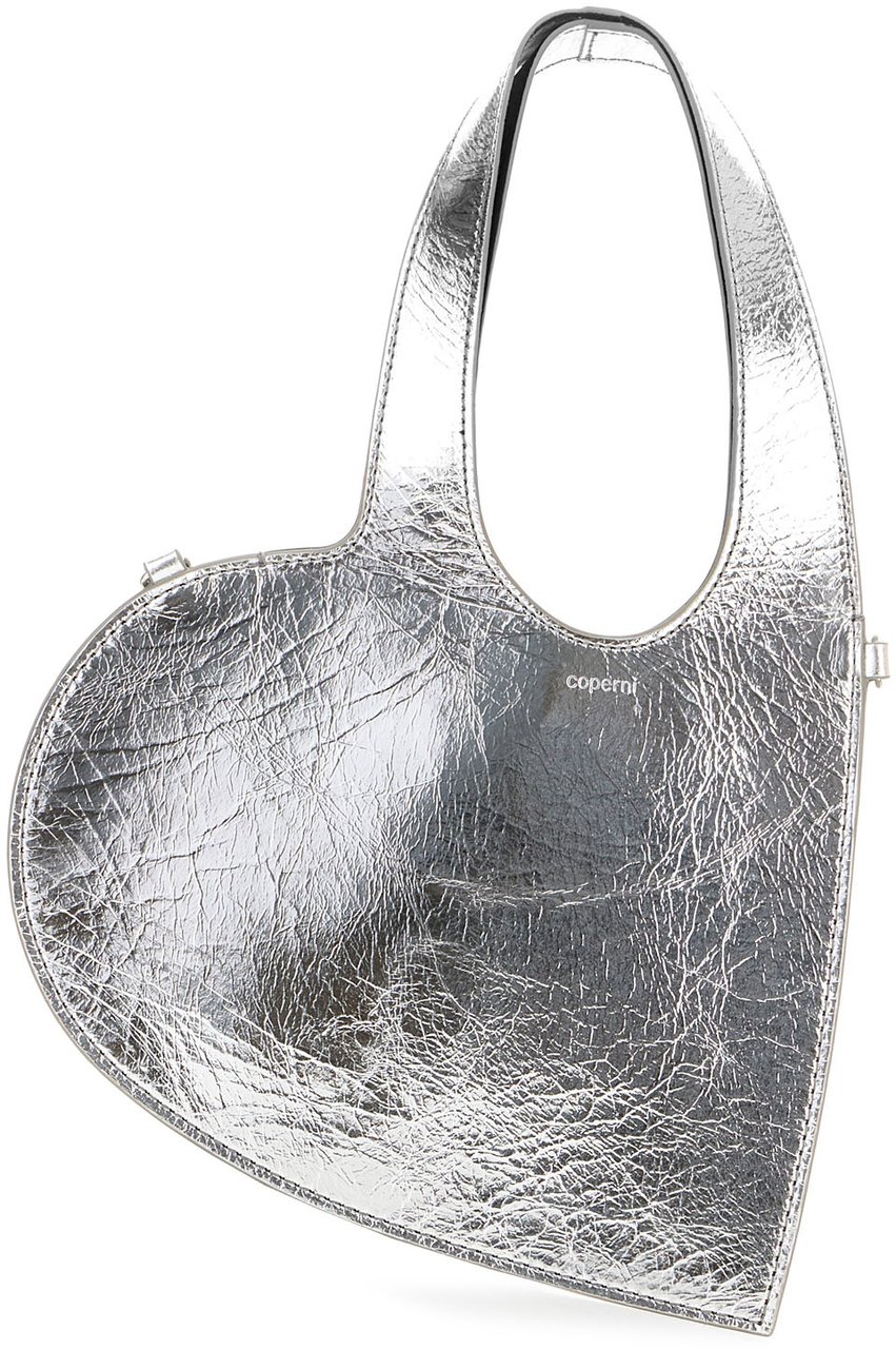 Coperni Coperni Silver leather mini Heart shoulder bag Zilver