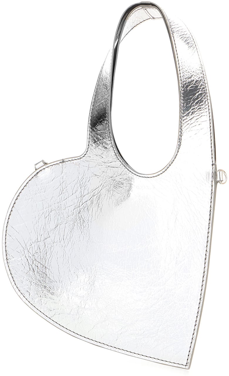 Coperni Coperni Silver leather mini Heart shoulder bag Zilver