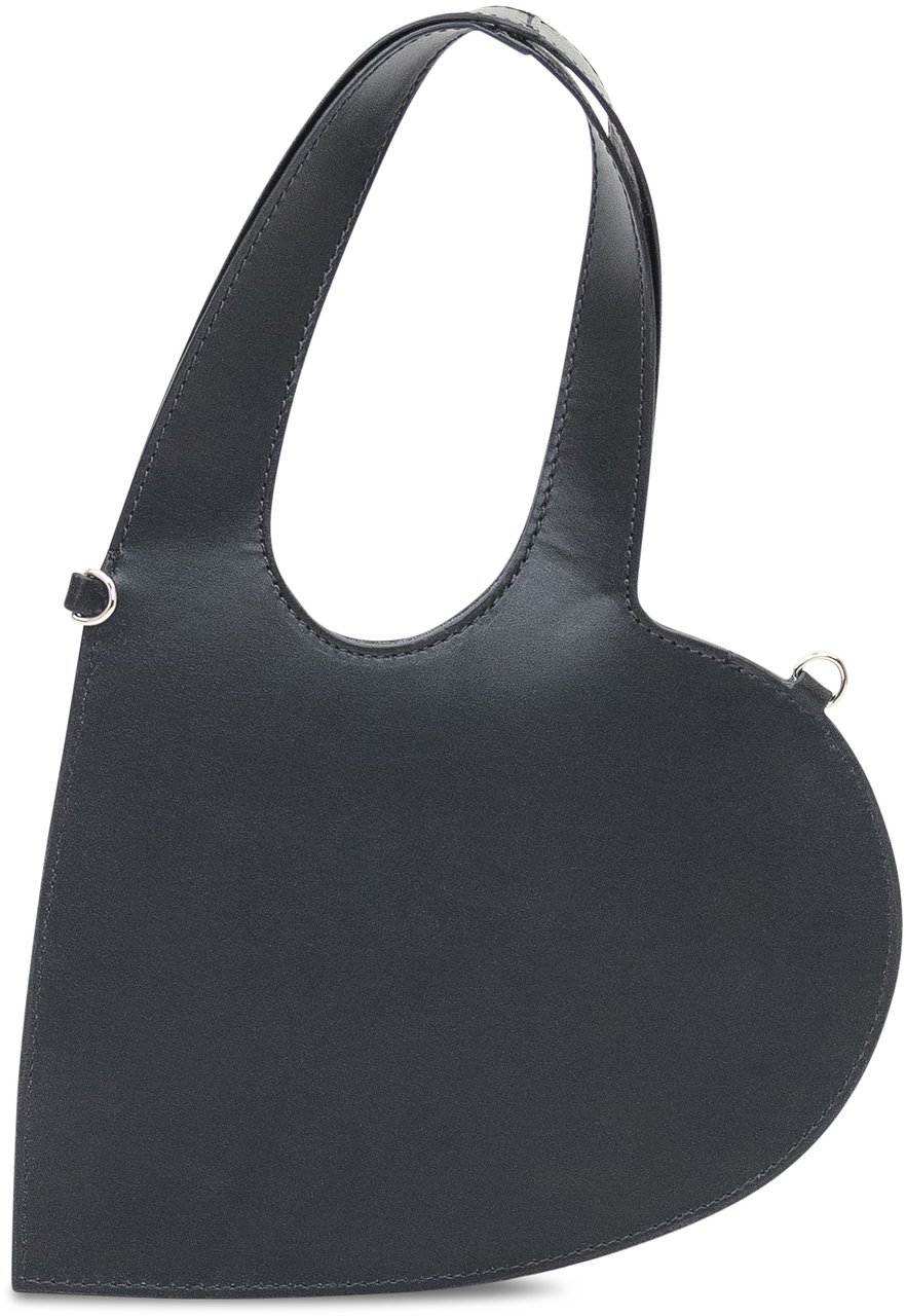 Coperni Coperni Borsa Mini Heart Tote in Pelle Nera Zwart