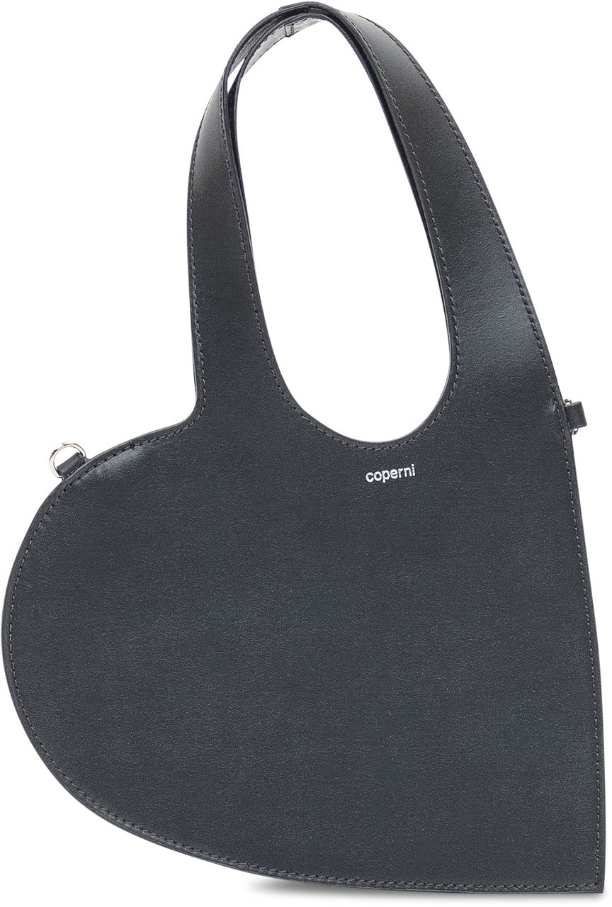 Coperni Coperni Borsa Mini Heart Tote in Pelle Nera Zwart