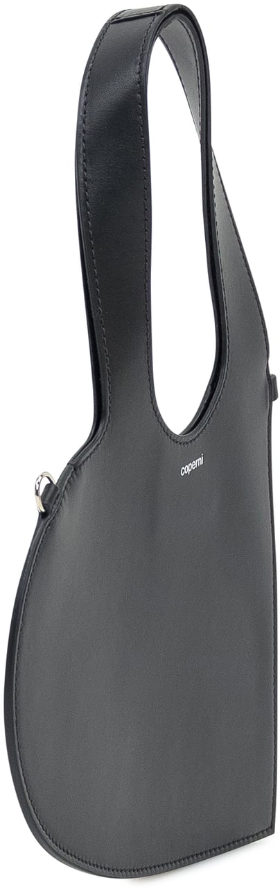 Coperni Coperni Borsa Mini Heart Tote in Pelle Nera Zwart