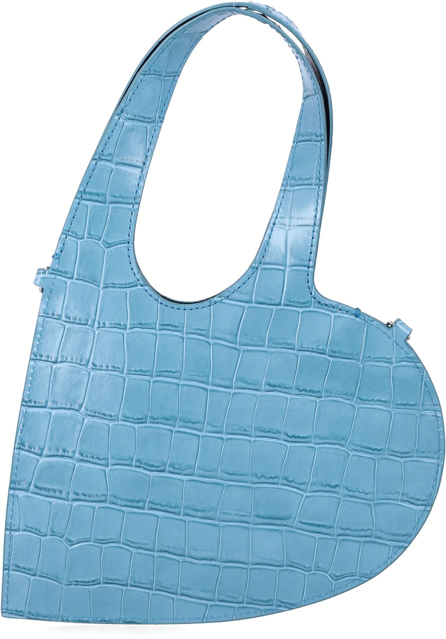Coperni Croco Mini Heart Tote Blue Blauw