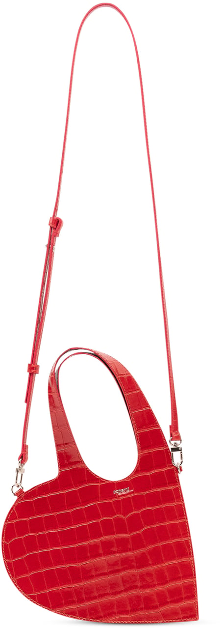 Coperni Mini Heart Tote Effetto Coccodrillo Rood