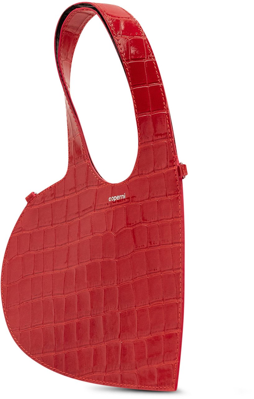 Coperni Mini Heart Tote Effetto Coccodrillo Rood
