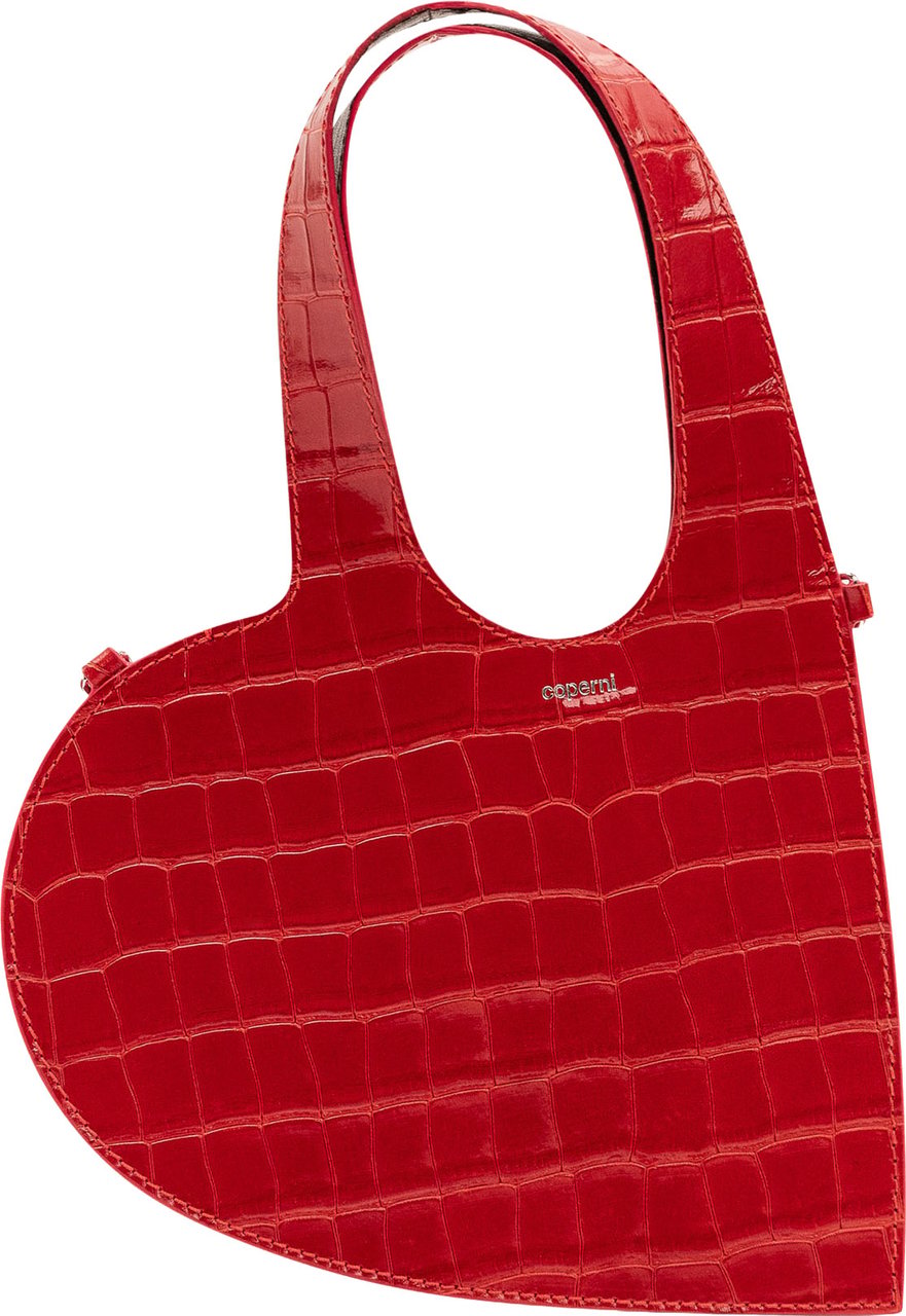 Coperni Mini Heart Tote Effetto Coccodrillo Rood