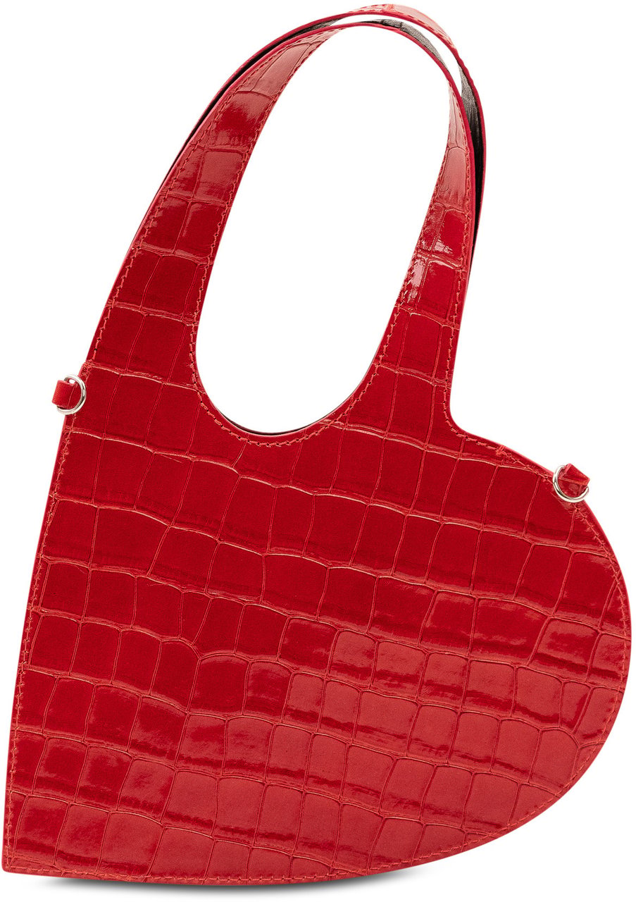 Coperni Mini Heart Tote Effetto Coccodrillo Rood