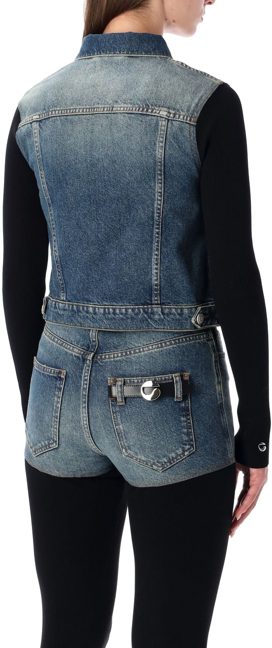 Coperni Hybrid Denim Jacket Knit Blu Blauw