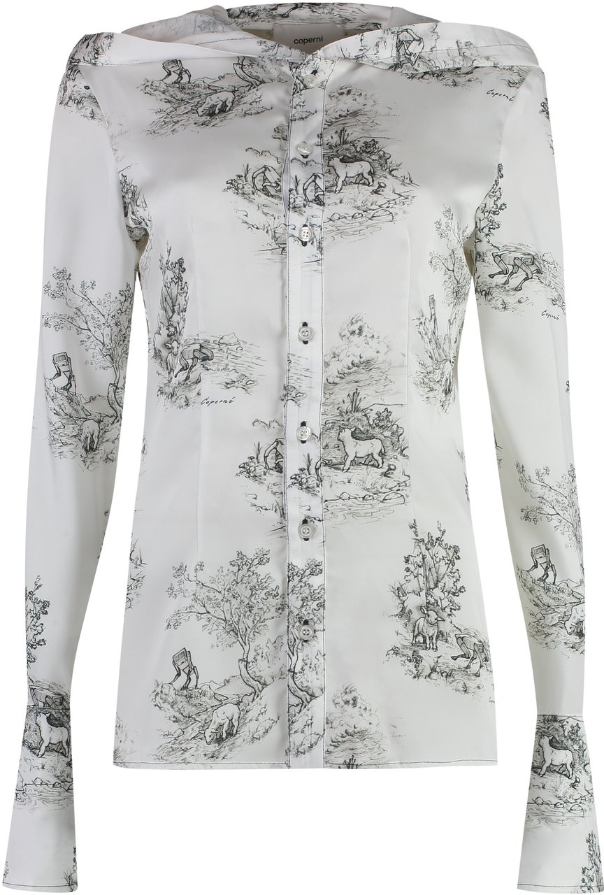 Coperni Printed twill shirt Wit