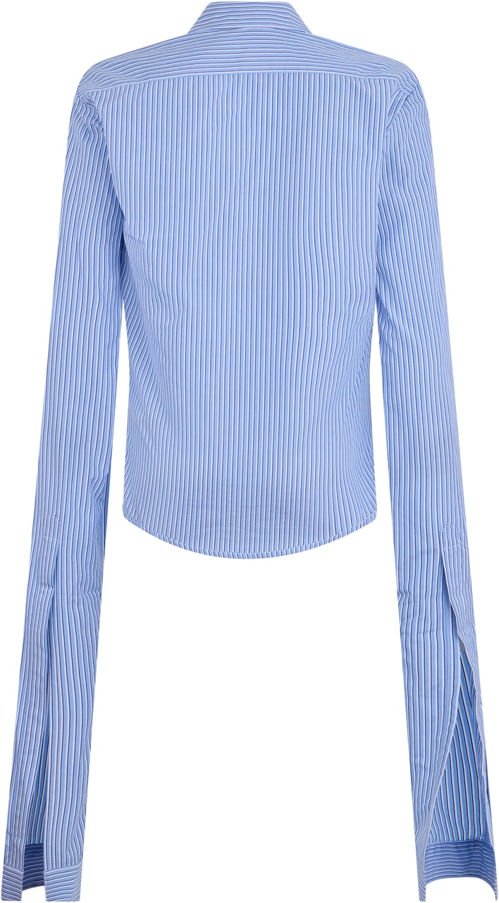 Coperni Striped shirt with long sleeves Lichtblauw