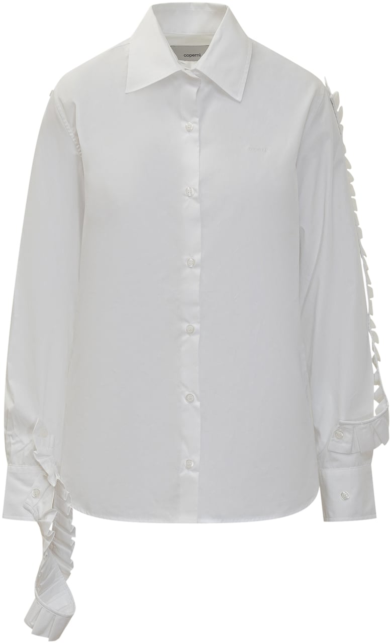 Coperni Coperni Camicia Bianca con Dettaglio Plissé Wit