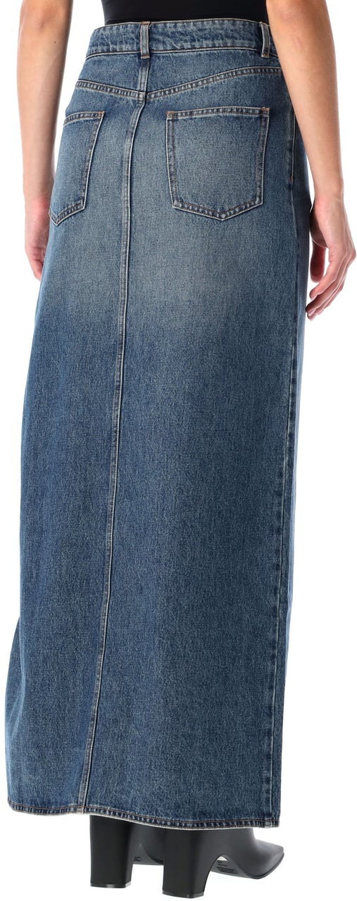 Coperni Denim Long Skirt Blue Blauw