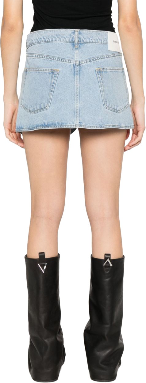 Coperni Asymmetrical Mini Denim Skirt Blauw