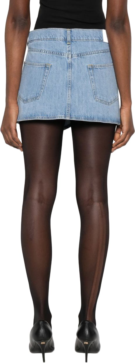 Coperni Asymmetrical Denim Skirt With Button Detail Blauw