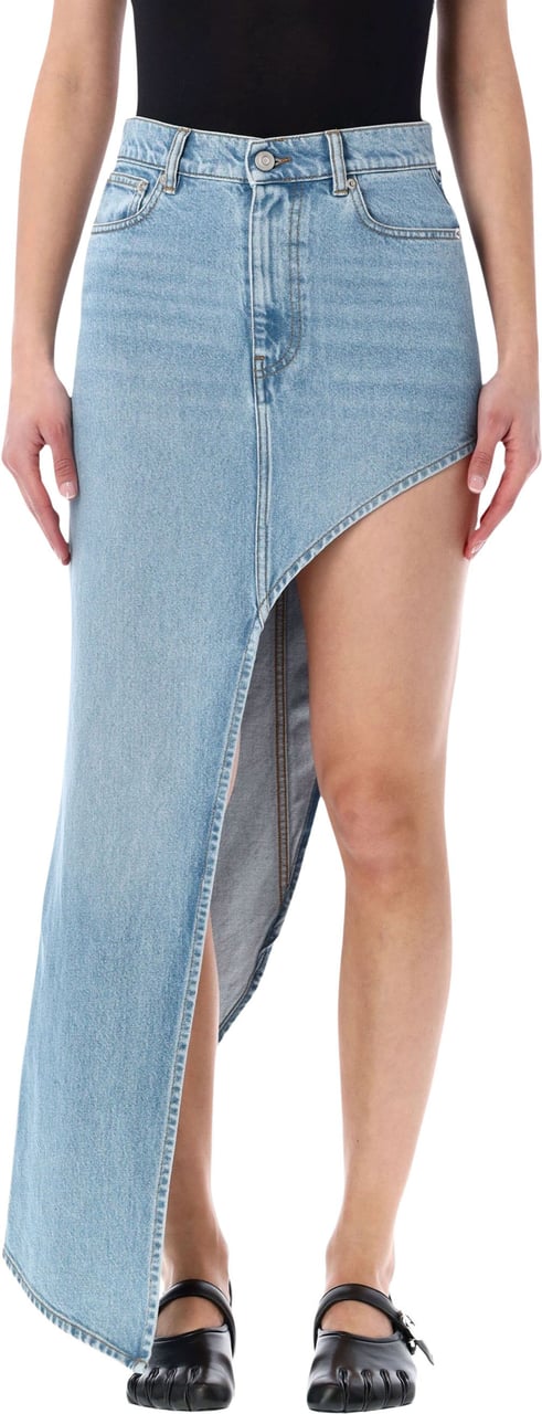 Coperni Coperni asymmetric denim skirt Blauw