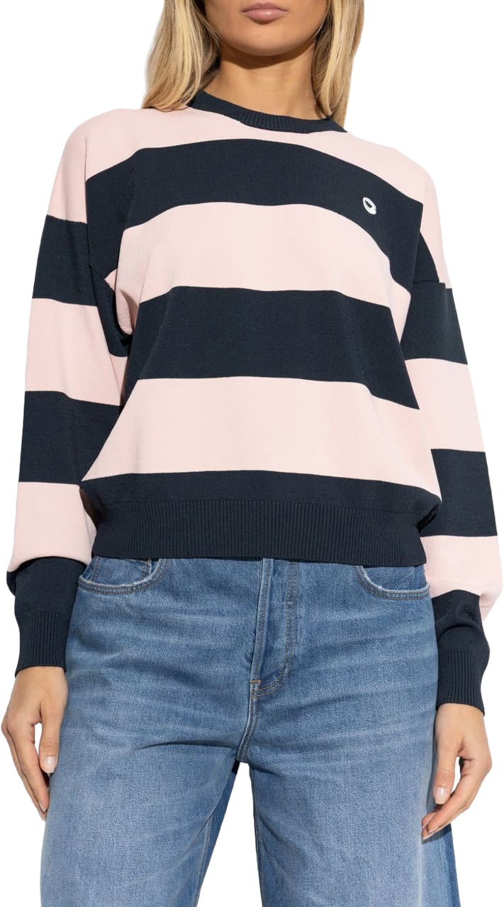 Coperni Wide Striped Long-Sleeved Top With Logo Detail Blauw