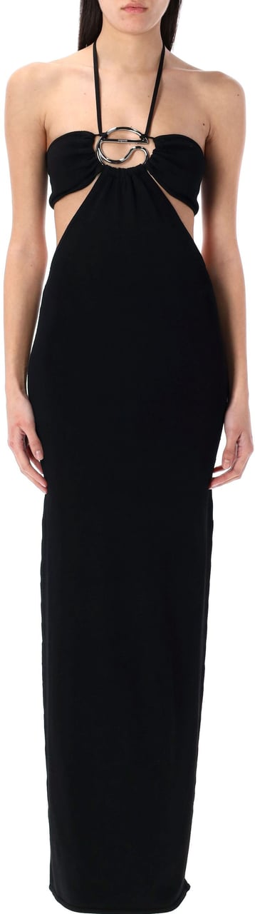 Coperni Knitted Halter Neck Dress Nero Zwart