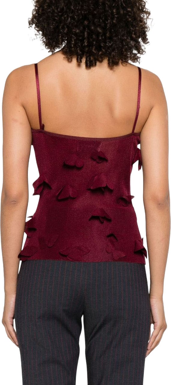 Coperni Burgundy Spaghetti Strap Top Rood