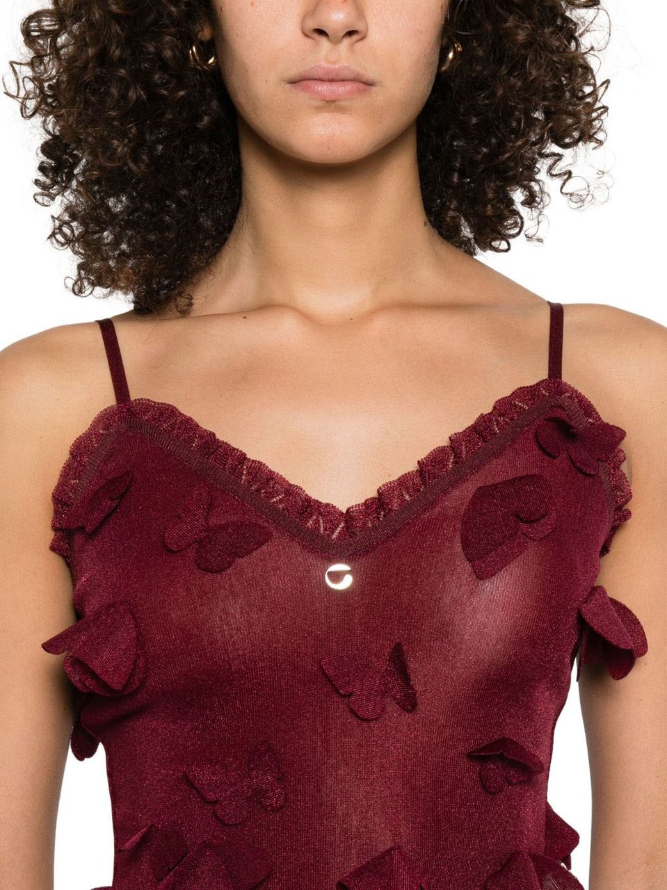 Coperni Burgundy Spaghetti Strap Top Rood