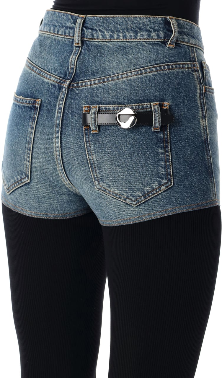 Coperni Hybrid Rib Knit and Denim Trompe-l’Œil Pants Coperni Blauw