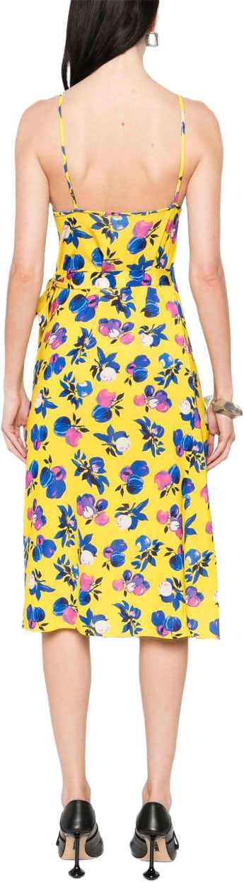 Coperni Floral Print Midi Dress Goud