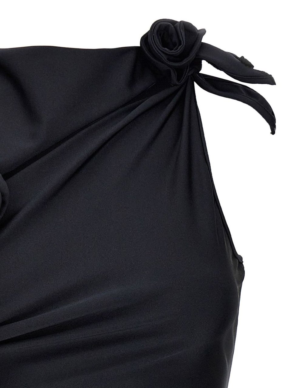 Coperni Fitted Mini Dress With Faux-Flower Detailing Zwart