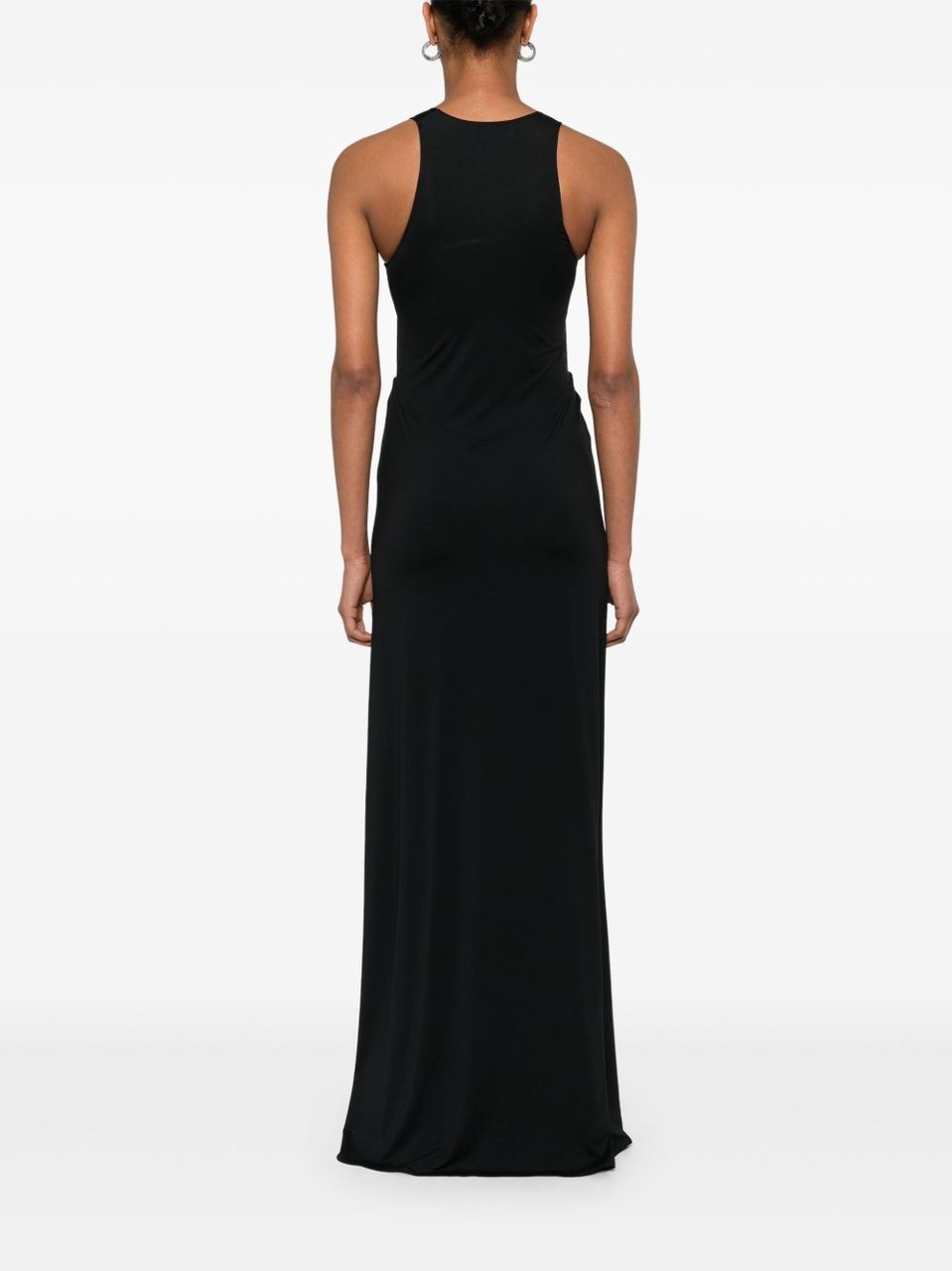 Coperni Maxi Dress with Deep V-Neckline Zwart
