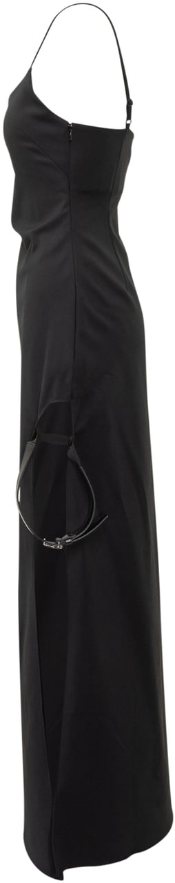 Coperni Coperni Abito Lungo Nero con Spalline Sottili Zwart